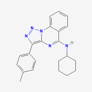 molecular formula C22H23N5 B2771185 N-环己基-3-(对甲苯基)-[1,2,3]噻唑并[1,5-a]喹唑啉-5-胺 CAS No. 902483-46-9