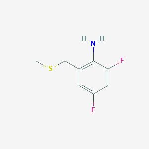 molecular formula C8H9F2NS B2771186 2,4-Difluoro-6-((methylthio)methyl)aniline CAS No. 1895912-45-4