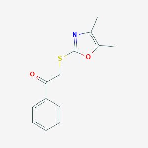 molecular formula C13H13NO2S B277119 2-[(4,5-Dimethyl-1,3-oxazol-2-yl)sulfanyl]-1-phenylethanone 