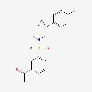 3-acetyl-N-((1-(4-fluorophenyl)cyclopropyl)methyl)benzenesulfonamide