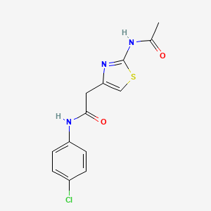 molecular formula C13H12ClN3O2S B2771215 2-(2-乙酰氨基噻唑-4-基)-N-(4-氯苯基)乙酰胺 CAS No. 552274-76-7