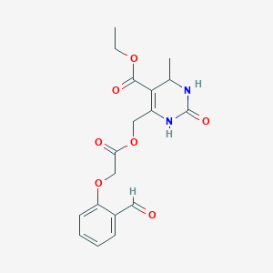 ethyl 6-[[2-(2-formylphenoxy)acetyl]oxymethyl]-4-methyl-2-oxo-3,4-dihydro-1H-pyrimidine-5-carboxylate