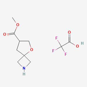 molecular formula C10H14F3NO5 B2771221 Methyl 5-oxa-2-azaspiro[3.4]octane-7-carboxylate trifluoroacetic acid CAS No. 2219379-97-0