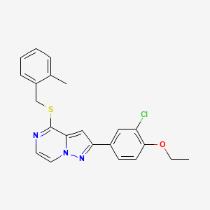 2-(3-Chloro-4-ethoxyphenyl)-4-[(2-methylbenzyl)thio]pyrazolo[1,5-a]pyrazine