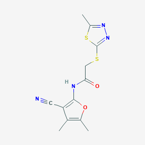 N-(3-cyano-4,5-dimethyl-2-furyl)-2-[(5-methyl-1,3,4-thiadiazol-2-yl)sulfanyl]acetamide