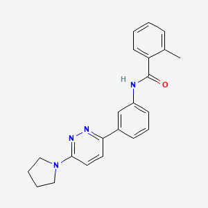molecular formula C22H22N4O B2771239 2-methyl-N-(3-(6-(pyrrolidin-1-yl)pyridazin-3-yl)phenyl)benzamide CAS No. 941940-46-1