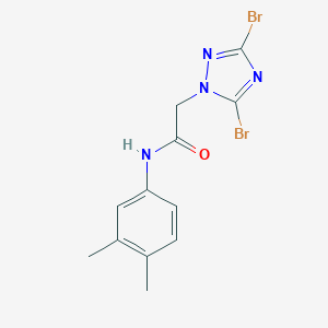 molecular formula C12H12Br2N4O B277124 2-(3,5-dibromo-1H-1,2,4-triazol-1-yl)-N-(3,4-dimethylphenyl)acetamide 