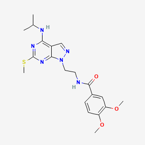 N-(2-(4-(isopropylamino)-6-(methylthio)-1H-pyrazolo[3,4-d]pyrimidin-1-yl)ethyl)-3,4-dimethoxybenzamide