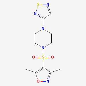molecular formula C11H15N5O3S2 B2771261 1-[(3,5-Dimethyl-1,2-oxazol-4-yl)sulfonyl]-4-(1,2,5-thiadiazol-3-yl)piperazine CAS No. 2097922-57-9