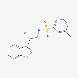 molecular formula C17H17NO3S2 B2771264 N-(2-(benzo[b]thiophen-3-yl)-2-hydroxyethyl)-3-methylbenzenesulfonamide CAS No. 2034438-64-5