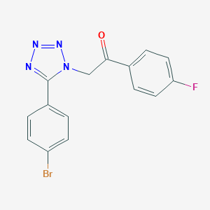 molecular formula C15H10BrFN4O B277127 2-[5-(4-bromophenyl)-1H-tetraazol-1-yl]-1-(4-fluorophenyl)ethanone 
