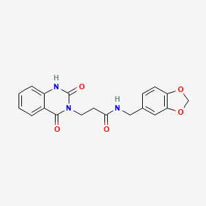 N-(1,3-benzodioxol-5-ylmethyl)-3-(2,4-dioxo-1H-quinazolin-3-yl)propanamide