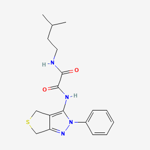 molecular formula C18H22N4O2S B2771281 N-(3-methylbutyl)-N'-(2-phenyl-4,6-dihydrothieno[3,4-c]pyrazol-3-yl)oxamide CAS No. 899969-32-5