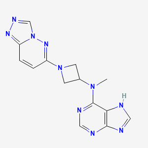 molecular formula C14H14N10 B2771283 N-methyl-N-(1-{[1,2,4]triazolo[4,3-b]pyridazin-6-yl}azetidin-3-yl)-9H-purin-6-amine CAS No. 2198583-22-9