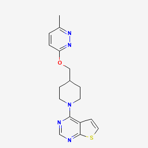 4-[4-[(6-Methylpyridazin-3-yl)oxymethyl]piperidin-1-yl]thieno[2,3-d]pyrimidine
