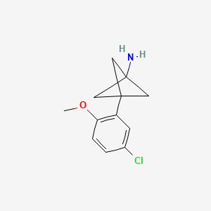 molecular formula C12H14ClNO B2771295 3-(5-Chloro-2-methoxyphenyl)bicyclo[1.1.1]pentan-1-amine CAS No. 2287270-94-2