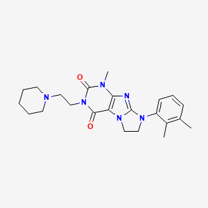 molecular formula C23H30N6O2 B2771299 8-(2,3-二甲基苯基)-1-甲基-3-(2-哌啶基乙基)-1,3,5-三氢咪唑并[1,2-h]嘌呤-2,4-二酮 CAS No. 919032-46-5