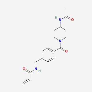 molecular formula C18H23N3O3 B2771302 N-[[4-(4-乙酰胺哌啶-1-羰基)苯基]甲基]丙-2-烯酰胺 CAS No. 2361778-78-9