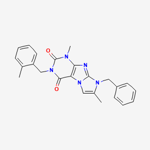 8-benzyl-1,7-dimethyl-3-(2-methylbenzyl)-1H-imidazo[2,1-f]purine-2,4(3H,8H)-dione