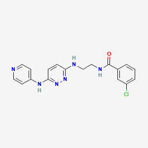 3-chloro-N-(2-((6-(pyridin-4-ylamino)pyridazin-3-yl)amino)ethyl)benzamide
