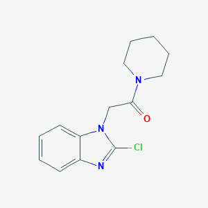 molecular formula C14H16ClN3O B277131 2-(2-chloro-1H-benzimidazol-1-yl)-1-(piperidin-1-yl)ethanone 
