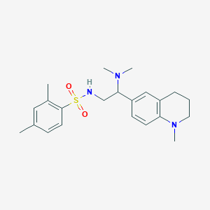 molecular formula C22H31N3O2S B2771310 N-(2-(dimethylamino)-2-(1-methyl-1,2,3,4-tetrahydroquinolin-6-yl)ethyl)-2,4-dimethylbenzenesulfonamide CAS No. 946346-57-2