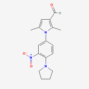 2,5-dimethyl-1-[3-nitro-4-(pyrrolidin-1-yl)phenyl]-1H-pyrrole-3-carbaldehyde
