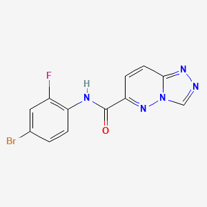 molecular formula C12H7BrFN5O B2771324 N-(4-Bromo-2-fluorophenyl)-[1,2,4]triazolo[4,3-b]pyridazine-6-carboxamide CAS No. 2415487-74-8