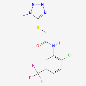 molecular formula C11H9ClF3N5OS B2771330 N-[2-chloro-5-(trifluoromethyl)phenyl]-2-[(1-methyl-1H-1,2,3,4-tetrazol-5-yl)sulfanyl]acetamide CAS No. 303091-10-3