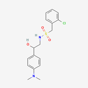 molecular formula C17H21ClN2O3S B2771334 1-(2-chlorophenyl)-N-(2-(4-(dimethylamino)phenyl)-2-hydroxyethyl)methanesulfonamide CAS No. 1421444-67-8