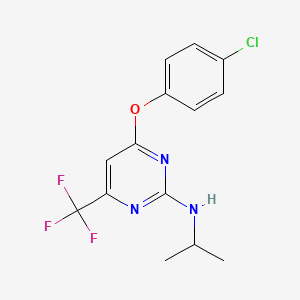 4-(4-chlorophenoxy)-N-isopropyl-6-(trifluoromethyl)-2-pyrimidinamine