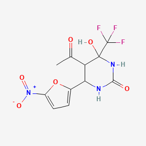5-acetyl-4-hydroxy-6-(5-nitrofuran-2-yl)-4-(trifluoromethyl)tetrahydropyrimidin-2(1H)-one