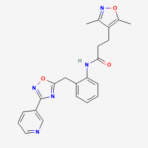 3-(3,5-dimethylisoxazol-4-yl)-N-(2-((3-(pyridin-3-yl)-1,2,4-oxadiazol-5-yl)methyl)phenyl)propanamide