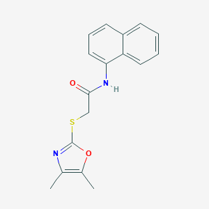 2-[(4,5-dimethyl-1,3-oxazol-2-yl)sulfanyl]-N-(1-naphthyl)acetamide