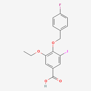 3-Ethoxy-4-[(4-fluorobenzyl)oxy]-5-iodobenzoic acid