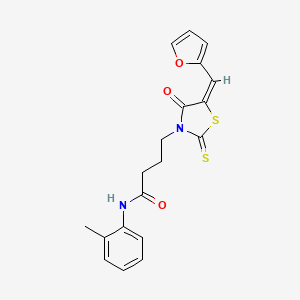 (E)-4-(5-(furan-2-ylmethylene)-4-oxo-2-thioxothiazolidin-3-yl)-N-(o-tolyl)butanamide