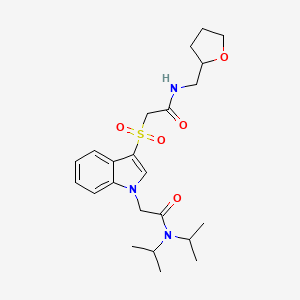 N,N-diisopropyl-2-(3-((2-oxo-2-(((tetrahydrofuran-2-yl)methyl)amino)ethyl)sulfonyl)-1H-indol-1-yl)acetamide