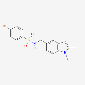 molecular formula C17H17BrN2O2S B2771371 4-bromo-N-[(1,2-dimethylindol-5-yl)methyl]benzenesulfonamide CAS No. 852139-24-3