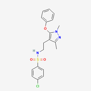 4-chloro-N-[2-(1,3-dimethyl-5-phenoxy-1H-pyrazol-4-yl)ethyl]benzenesulfonamide