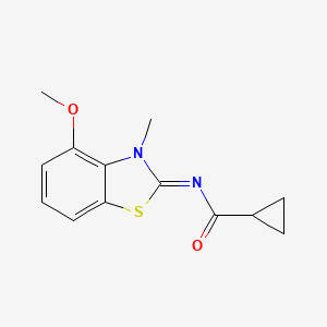 N-(4-methoxy-3-methyl-1,3-benzothiazol-2-ylidene)cyclopropanecarboxamide