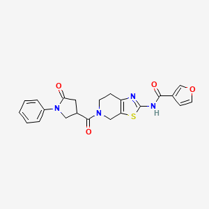 N-(5-(5-oxo-1-phenylpyrrolidine-3-carbonyl)-4,5,6,7-tetrahydrothiazolo[5,4-c]pyridin-2-yl)furan-3-carboxamide