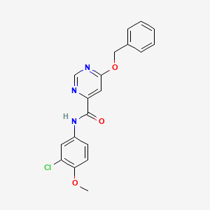 molecular formula C19H16ClN3O3 B2771401 6-(苄氧基)-N-(3-氯-4-甲氧基苯基)嘧啶-4-甲酰胺 CAS No. 2034256-81-8