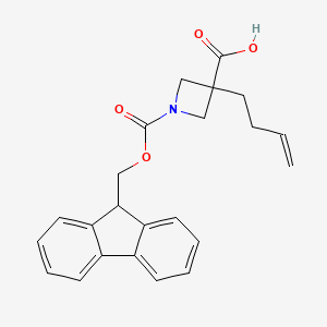 molecular formula C23H23NO4 B2771408 3-But-3-enyl-1-(9H-fluoren-9-ylmethoxycarbonyl)azetidine-3-carboxylic acid CAS No. 2360159-36-8