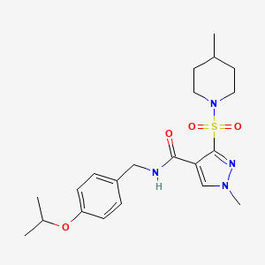 N-(4-isopropoxybenzyl)-1-methyl-3-((4-methylpiperidin-1-yl)sulfonyl)-1H-pyrazole-4-carboxamide