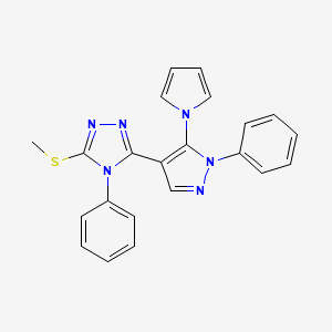 3-(methylsulfanyl)-4-phenyl-5-[1-phenyl-5-(1H-pyrrol-1-yl)-1H-pyrazol-4-yl]-4H-1,2,4-triazole