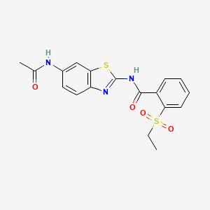 molecular formula C18H17N3O4S2 B2771413 N-(6-acetamidobenzo[d]thiazol-2-yl)-2-(ethylsulfonyl)benzamide CAS No. 886921-60-4