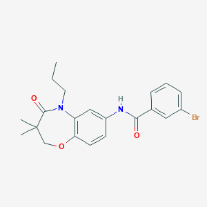 molecular formula C21H23BrN2O3 B2771418 3-bromo-N-(3,3-dimethyl-4-oxo-5-propyl-2,3,4,5-tetrahydrobenzo[b][1,4]oxazepin-7-yl)benzamide CAS No. 921792-06-5