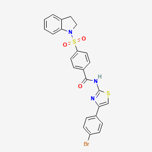 N-(4-(4-bromophenyl)thiazol-2-yl)-4-(indolin-1-ylsulfonyl)benzamide