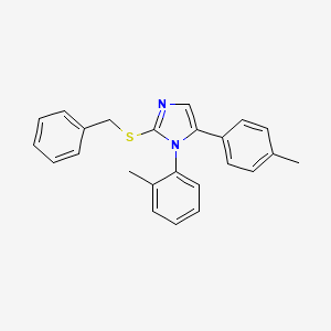 molecular formula C24H22N2S B2771421 2-(benzylthio)-1-(o-tolyl)-5-(p-tolyl)-1H-imidazole CAS No. 1207026-82-1