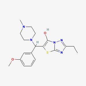 molecular formula C19H25N5O2S B2771426 2-Ethyl-5-((3-methoxyphenyl)(4-methylpiperazin-1-yl)methyl)thiazolo[3,2-b][1,2,4]triazol-6-ol CAS No. 887219-43-4
